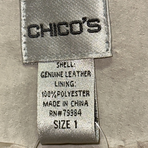 Chicos Suede Leather Birch Utility Biker Moto Jacket Chicos 1/Size 8 - Picture 12 of 13